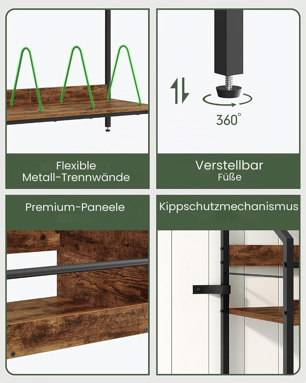 Schallplattenregal mit 2-stöckigem Aufbewahrungsständer