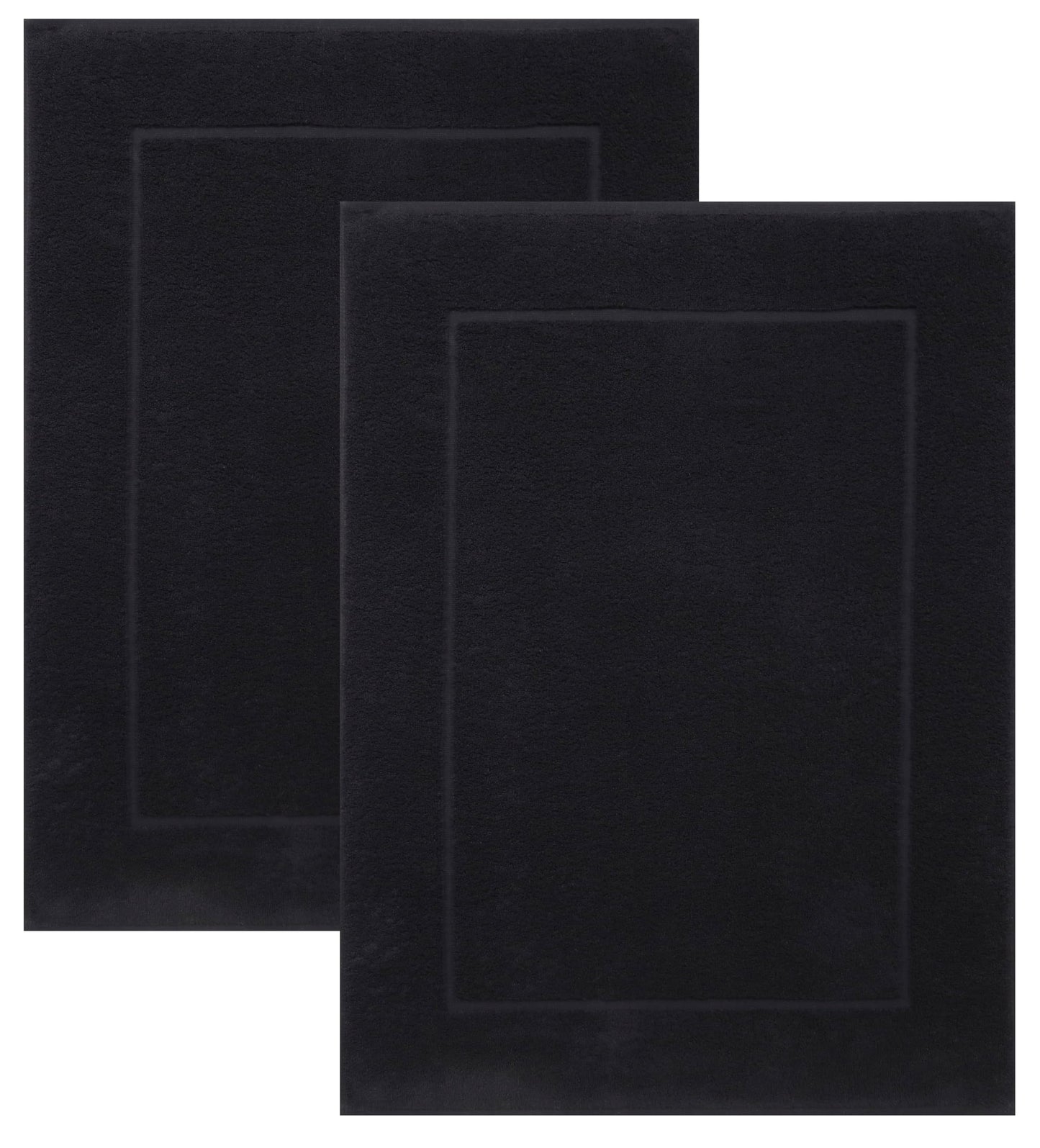 2er-Set Badematten, 50x70 cm, 2x Badvorleger Schwarz