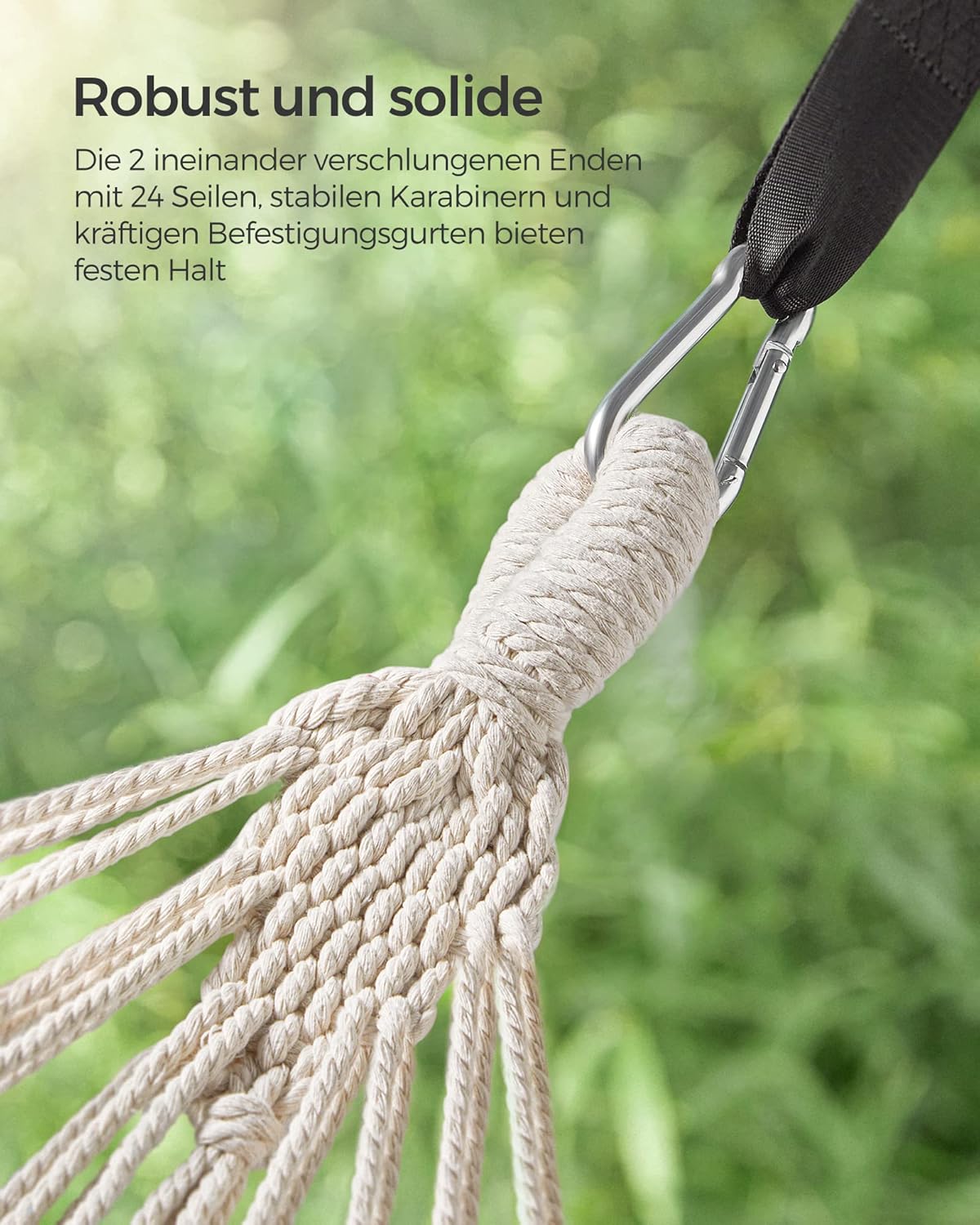 GDC15GY Doppel-Hängematte mit Zubehör, Grau