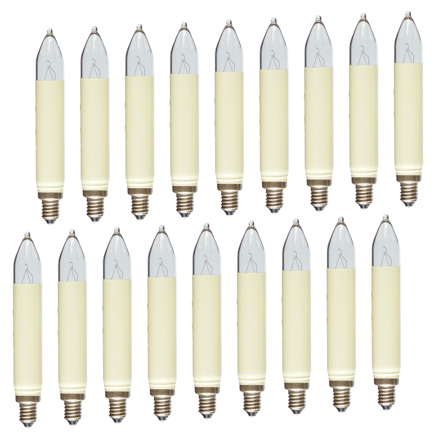 Ersatz-Schaftkerzen für Schwibbogen, 18 Stück, 18 Lampen 8 Volt