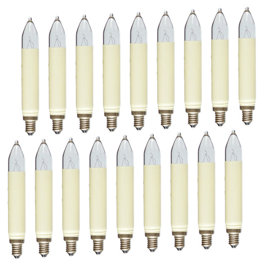 Ersatz-Schaftkerzen für Schwibbogen, 18 Stück, 18 Lampen 8 Volt