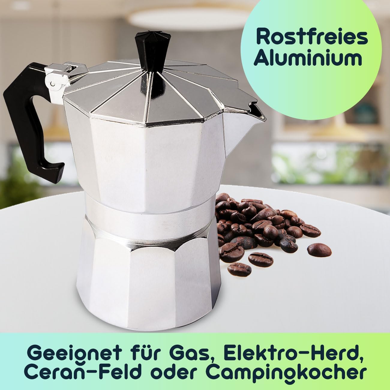 Klassischer Espressokocher, 150 ml für 3 Tassen