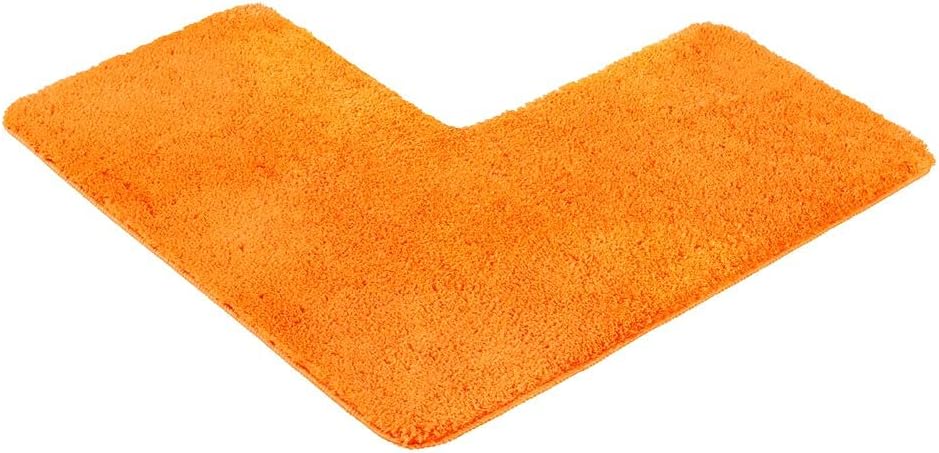 Duschvorleger mit Eckausschnitt, 50x100x100 cm, Eckbadematte 50 x 100 x 100 cm Orange