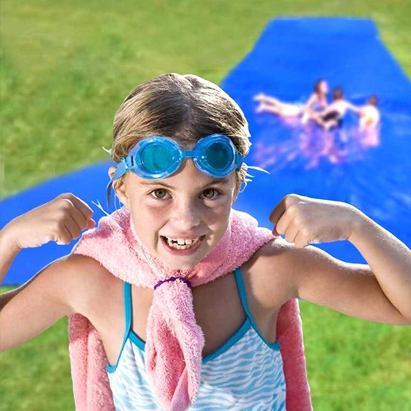2 Slip'n Slide - Riesige Wasserrutschmatte (20 Meter), 2 Slip'n Slide Blau