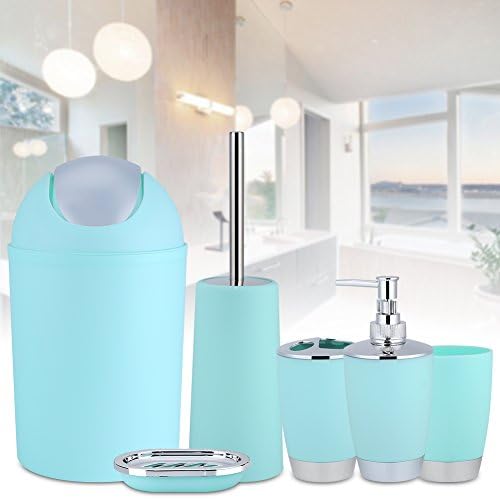 6-teiliges Badezimmer Zubehör Set, Hellblau