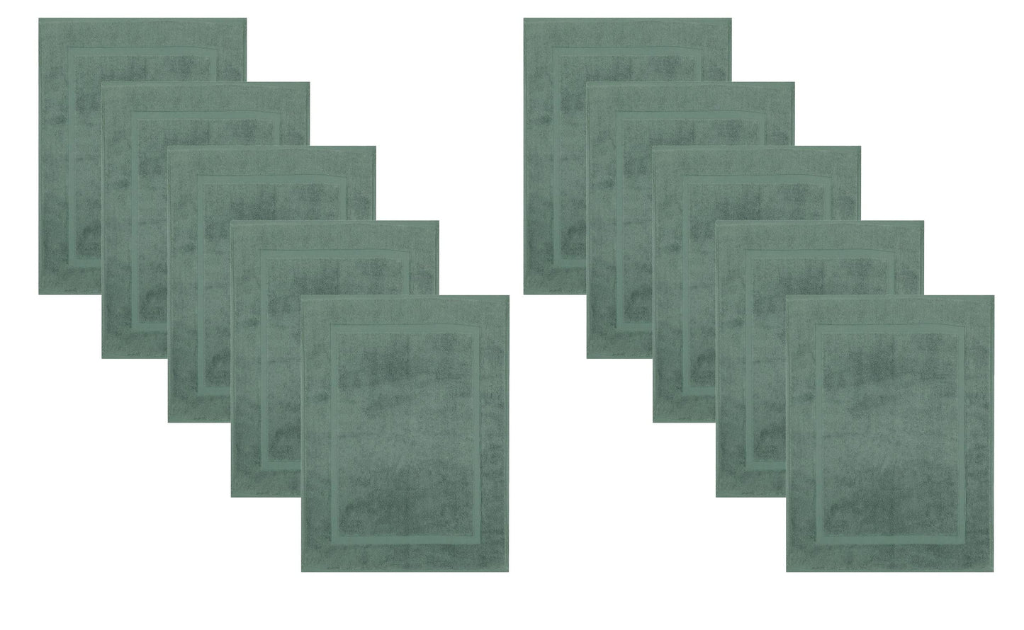 10er-Set Badvorleger, 10x Badvorleger Tannengrün