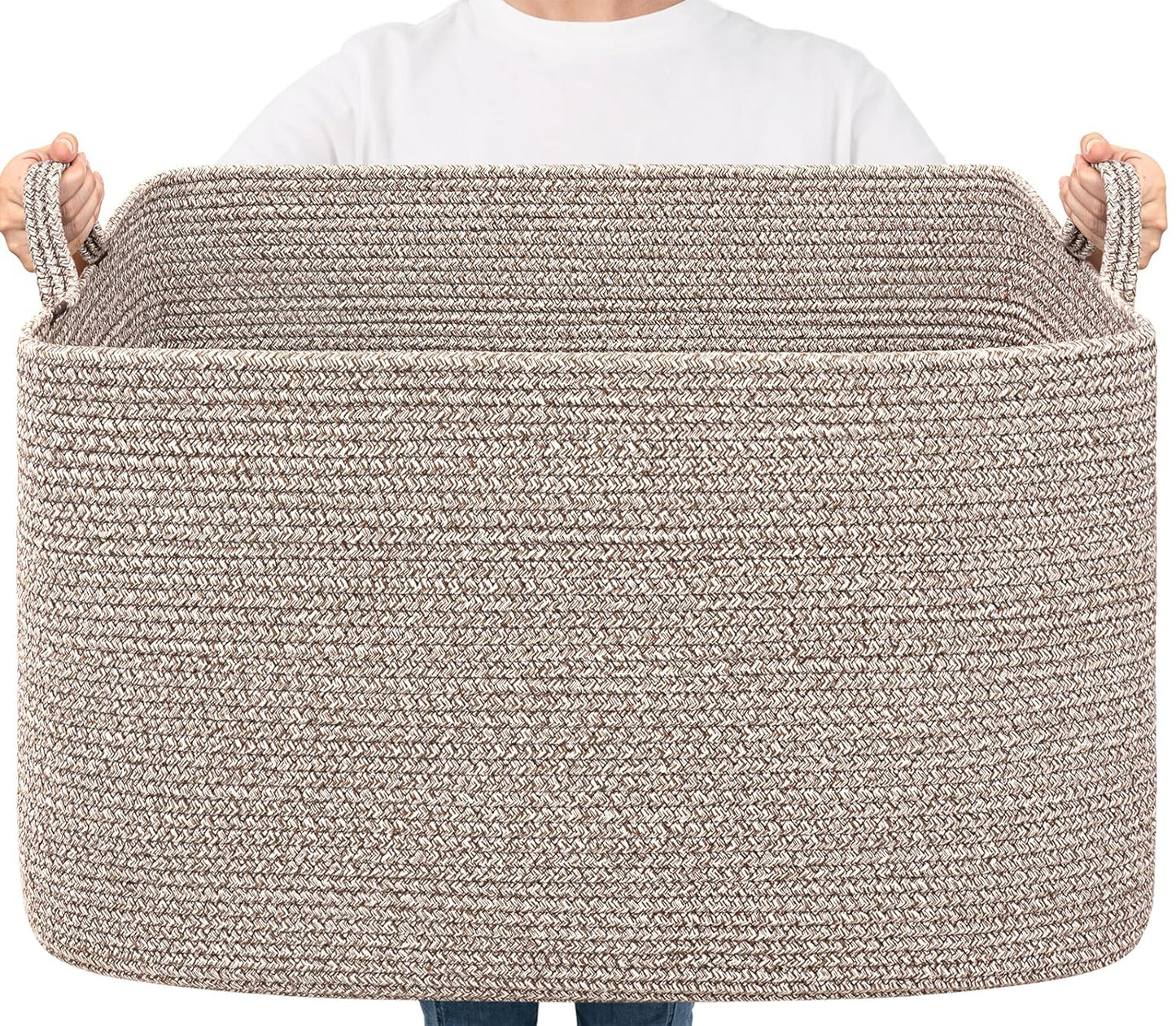 Geflochtener Aufbewahrungskorb, Braun 85L（60 x 40 x 35 cm）