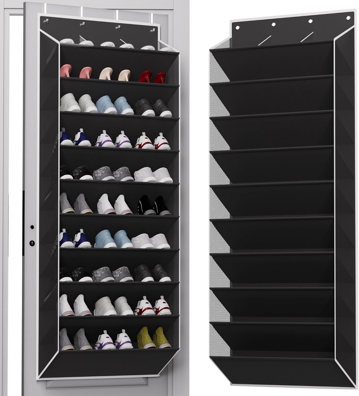 Hängender Schuh-Organizer, Schwarz