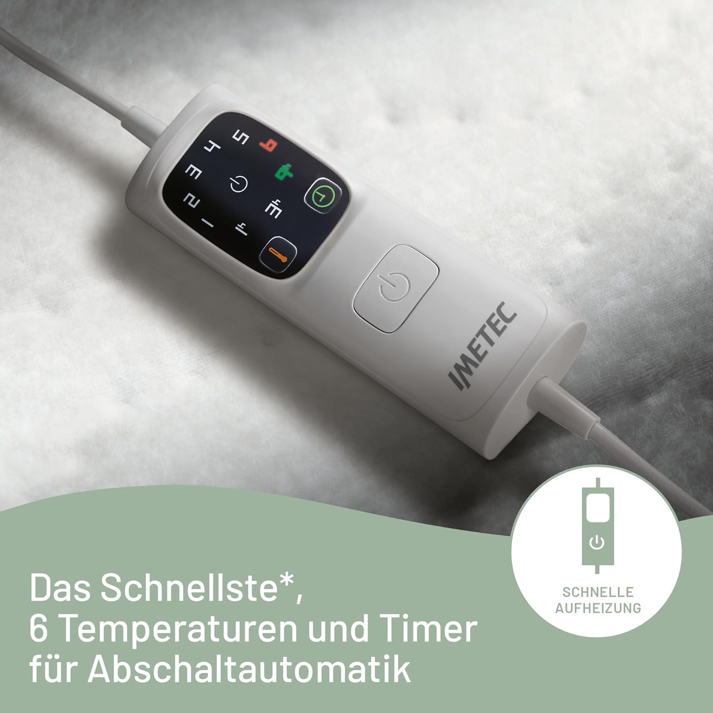 Wärmeunterbett mit Schnellheizung und 6 Temperaturstufen, 150x80 cm