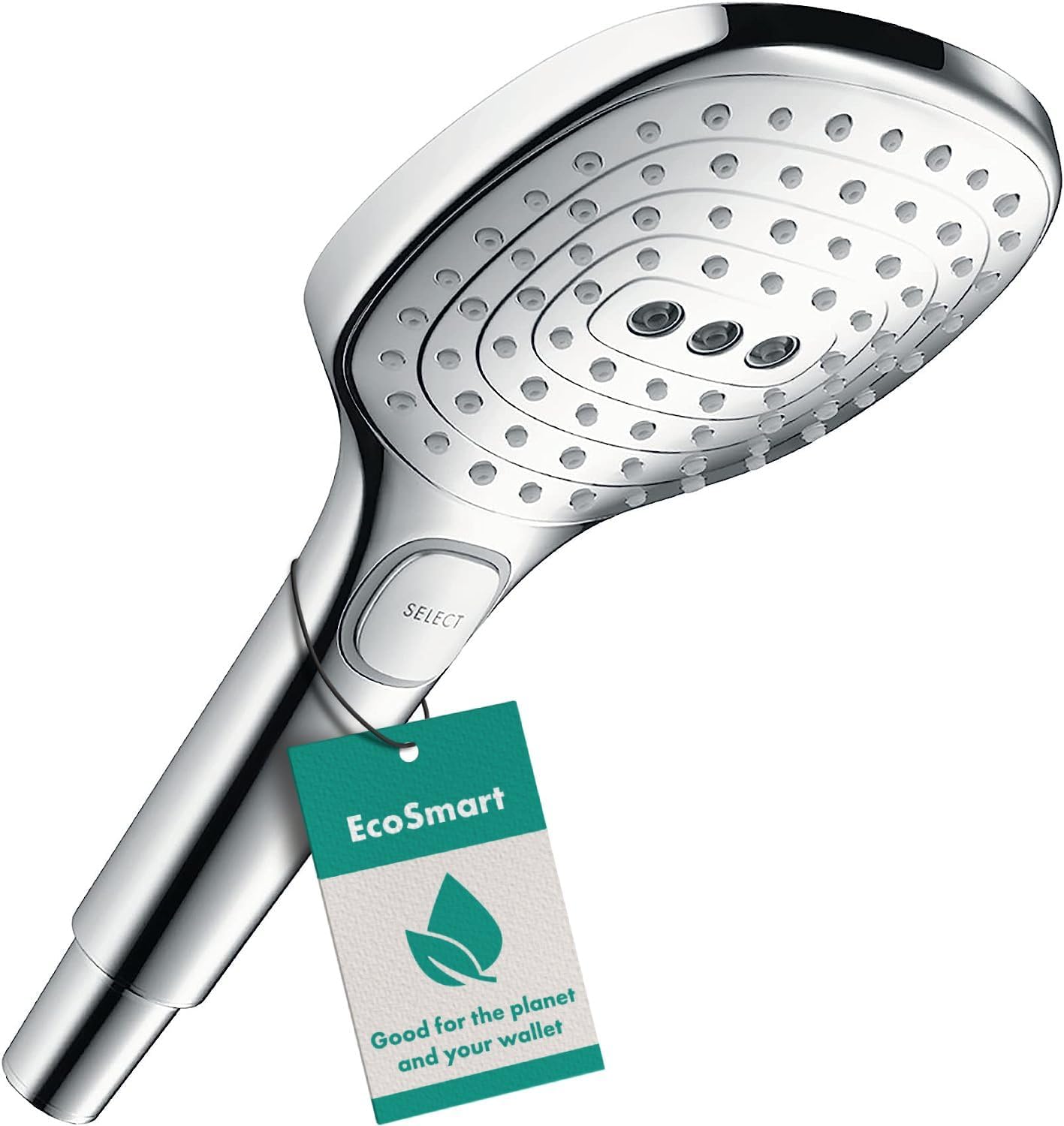 Raindance Select E Duschkopf mit EcoSmart (3 Strahlarten), Chrom 3 wassersparende Strahlarten