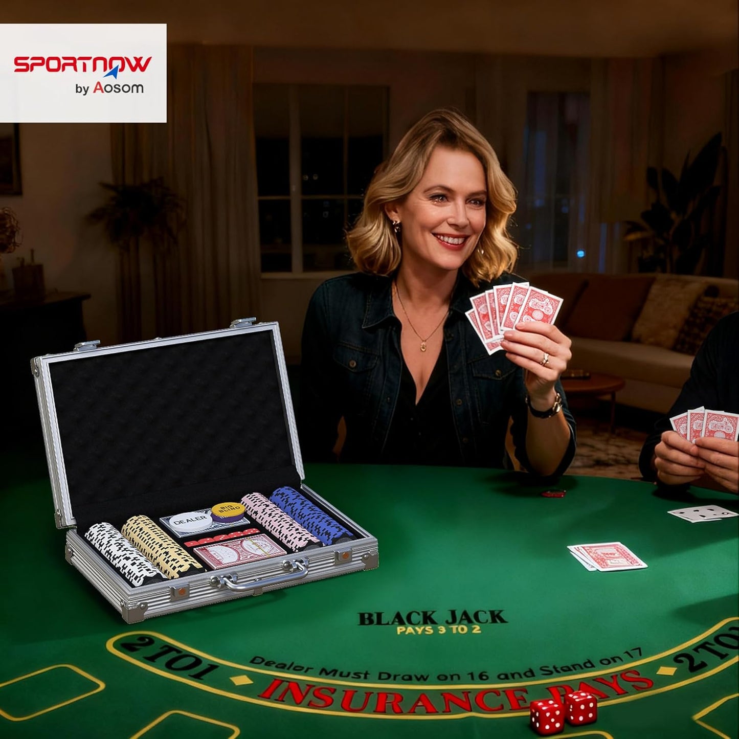 Pokerkoffer-Set mit 200 Chips & Zubehör