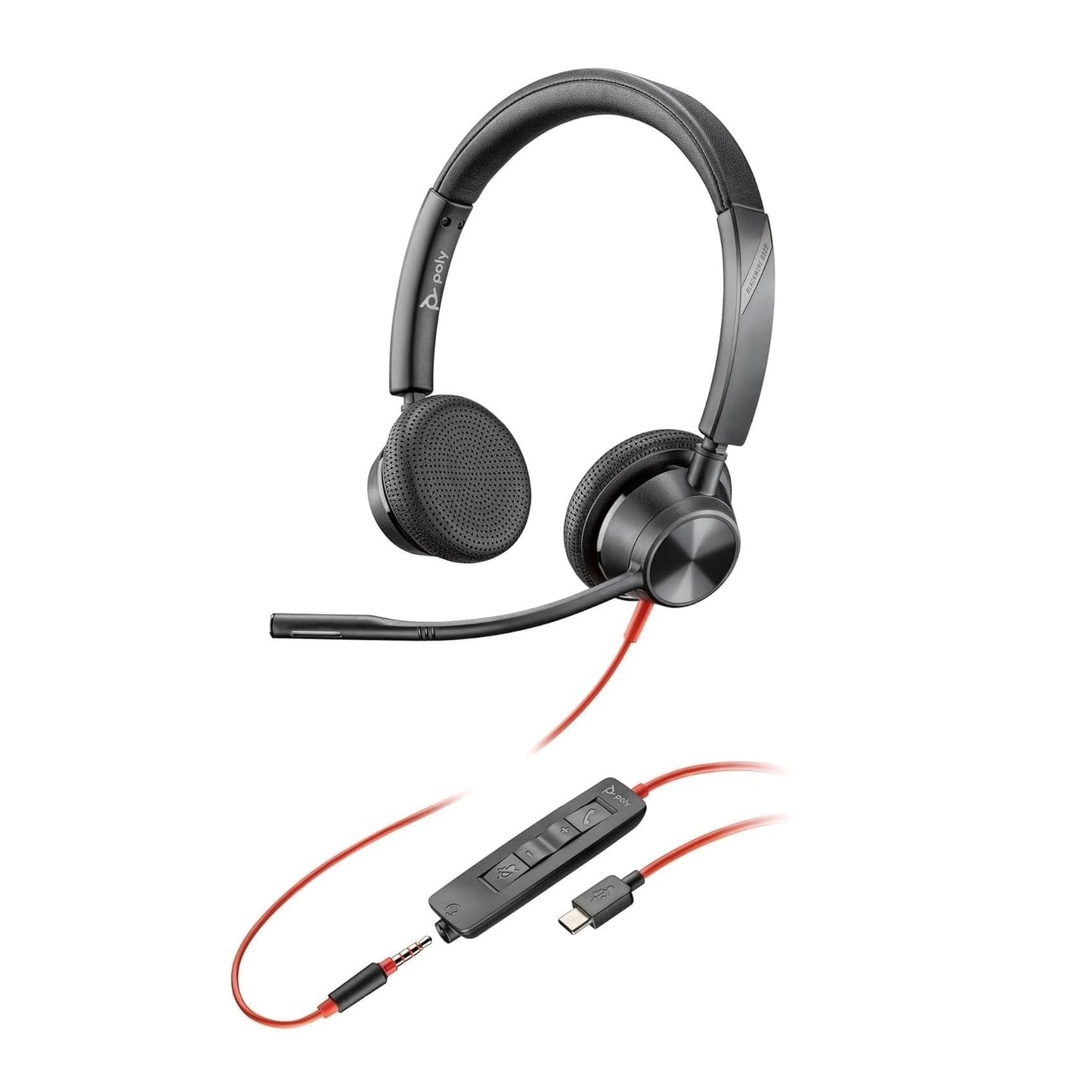 Headset, Blackwire, 3325, Bw3325 Usb-C, Usb C/A Adapter, Ecomm Standard