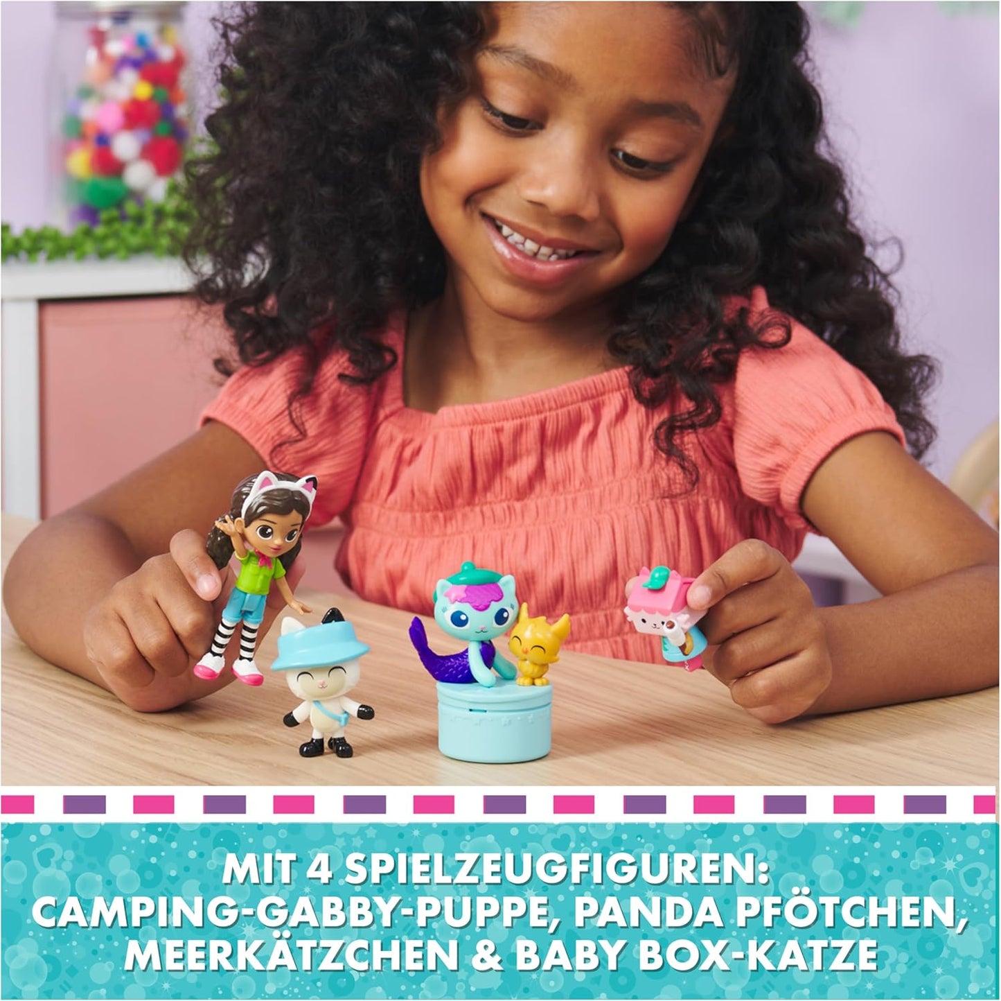 Camping Figuren Set mit Überraschungsbox für Kinder ab 3 Jahren, Camping Figuren Set
