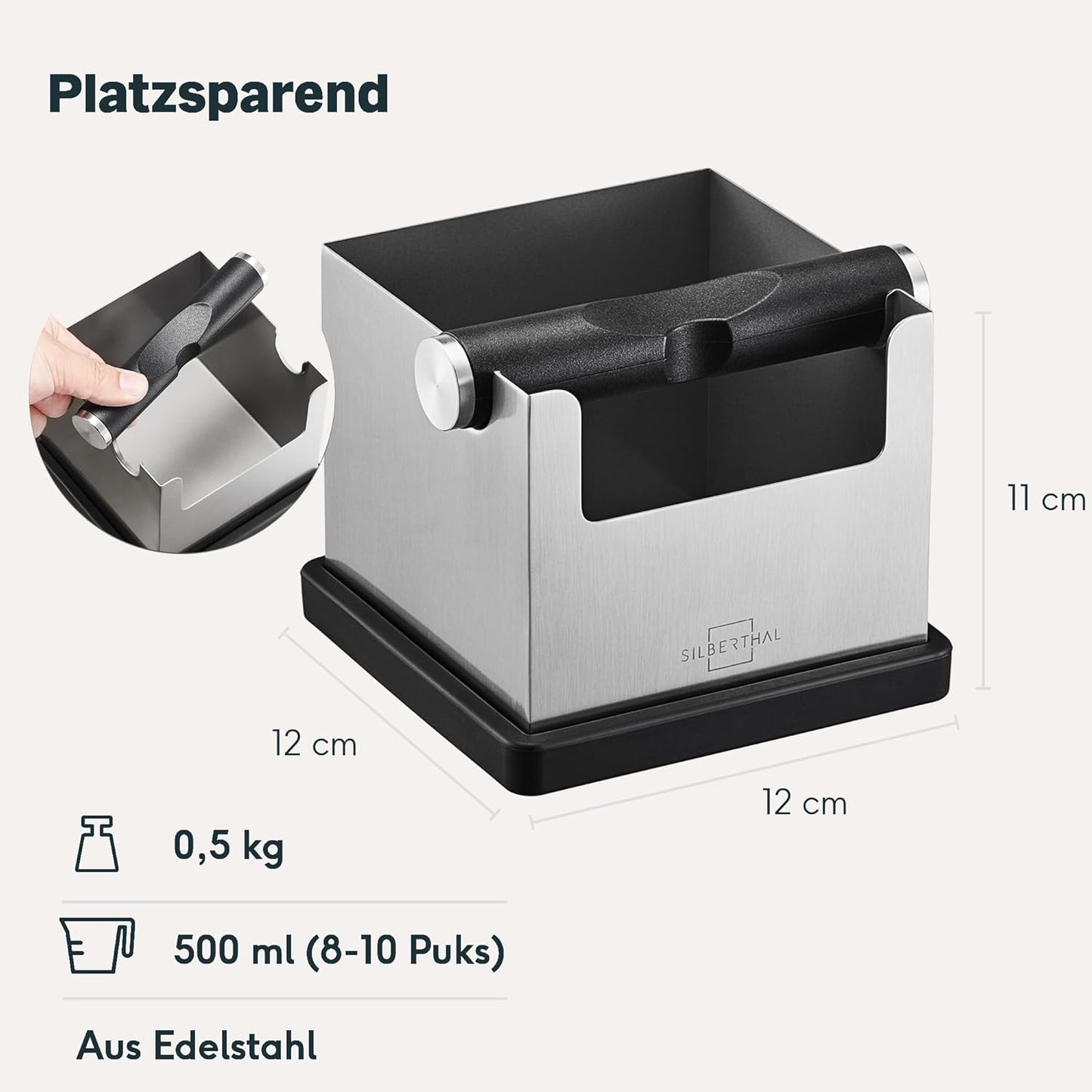 2in1 Abklopfbehälter und Tamperstation