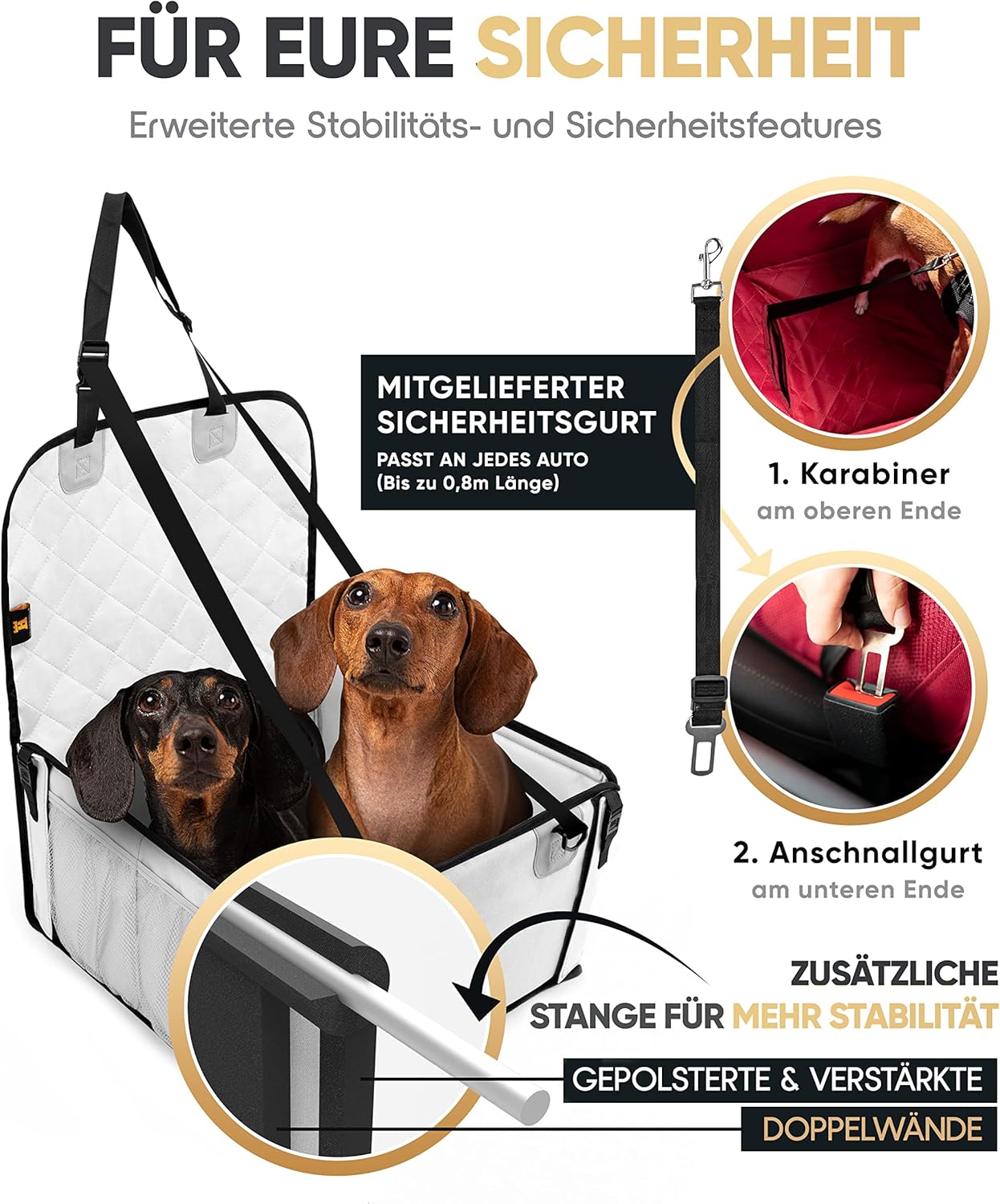 Hundeautositz, Hellgrau