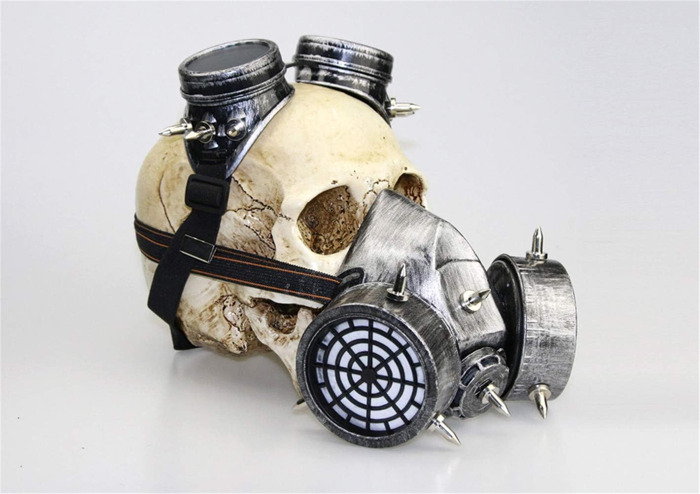 Steampunk Schädelmaske, Silber