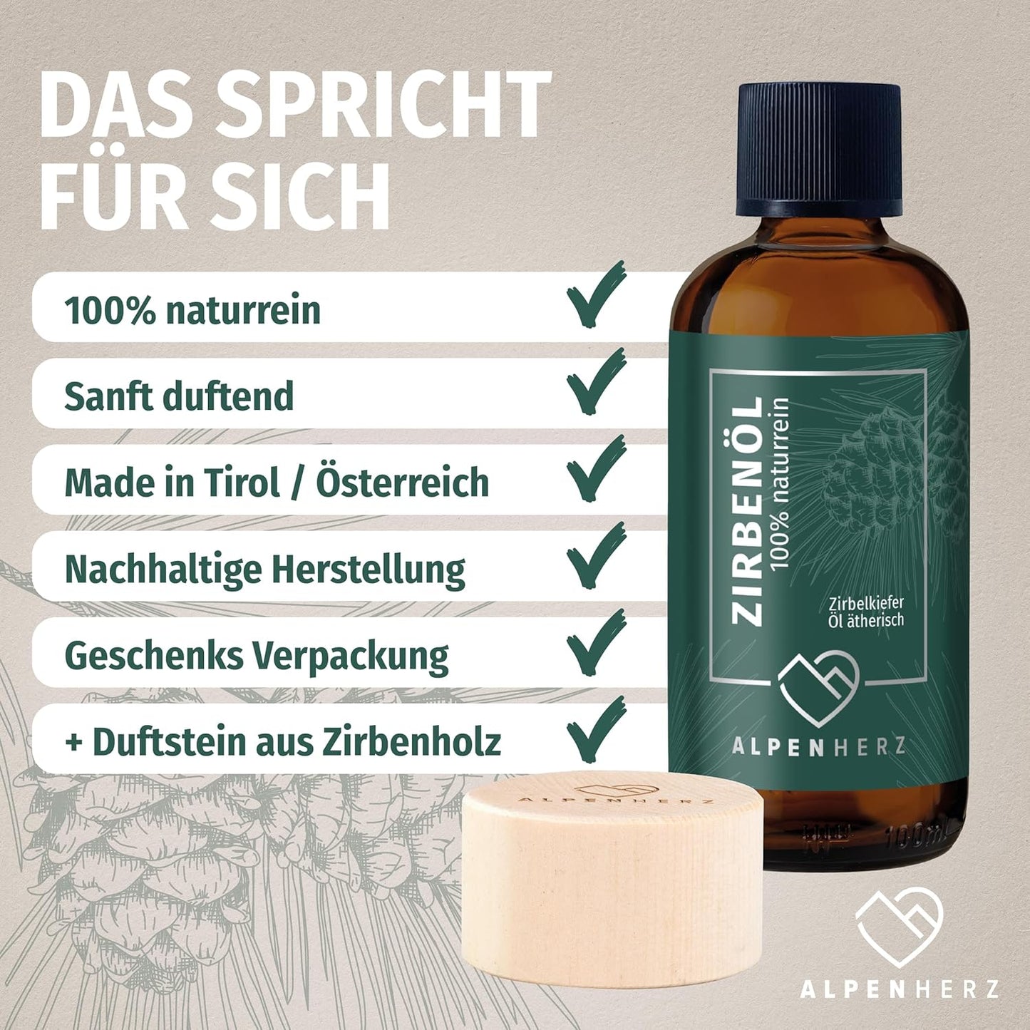 Zirbenöl mit Duftstein