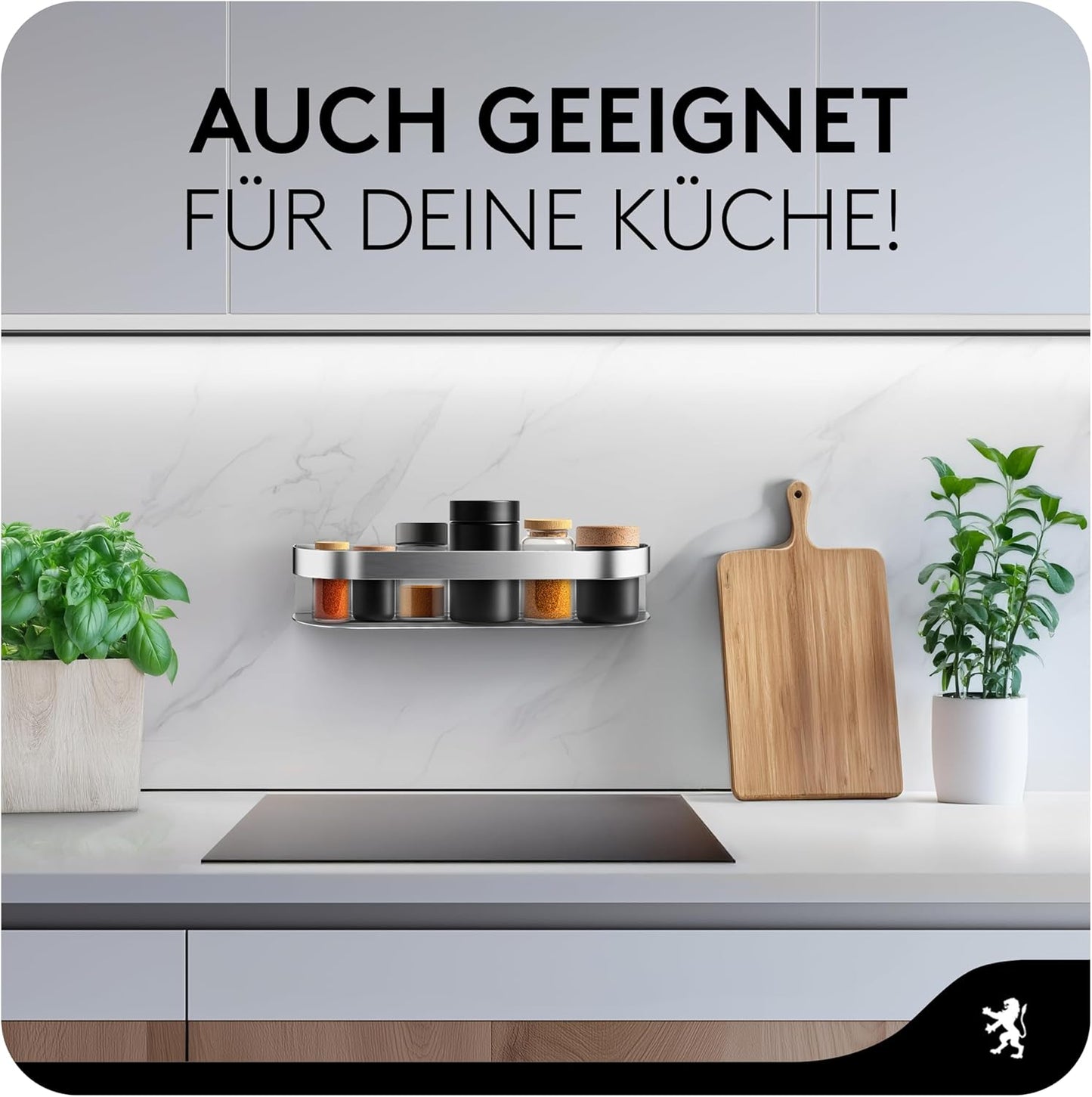 Duschablage ohne Bohren (XXL, 38cm, Edelstahl), ARCOS 38