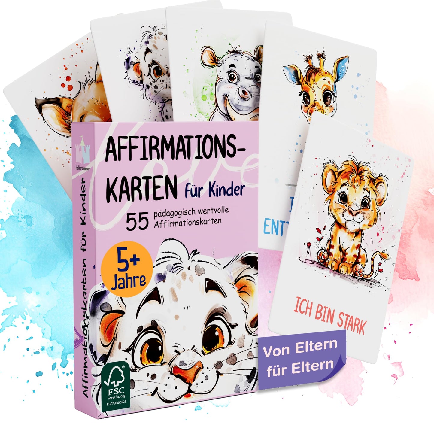 Affirmationskarten für Kinder, Rosa