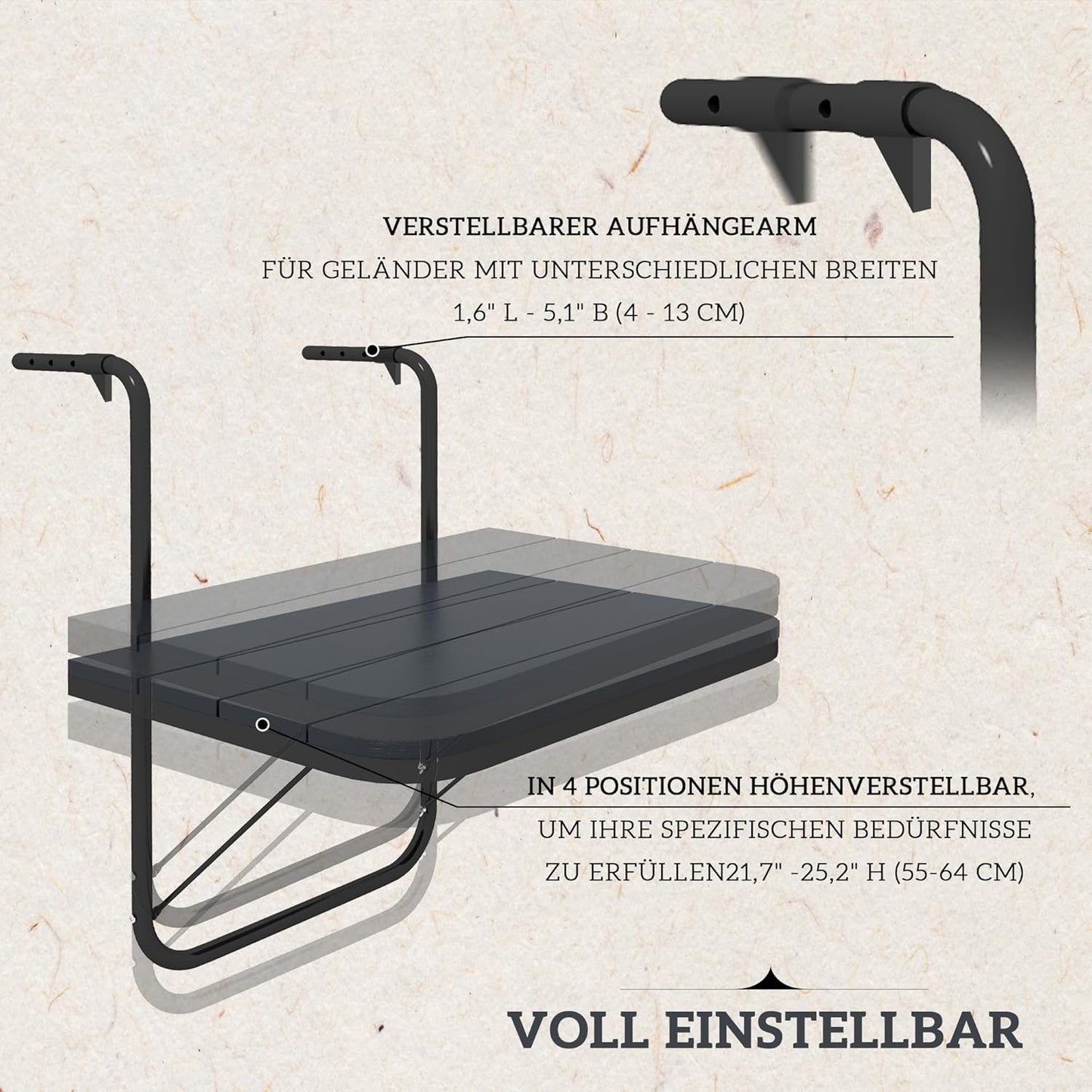 Balkonhängetisch