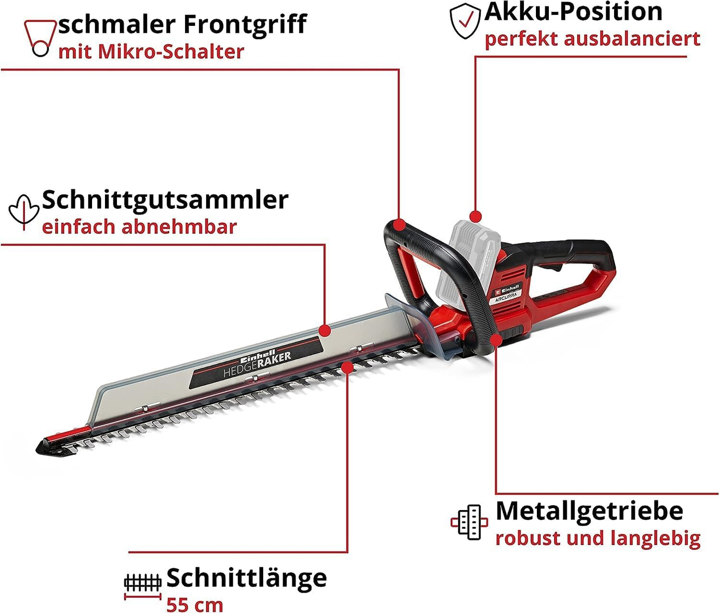 Akku-Heckenschere Arcurra