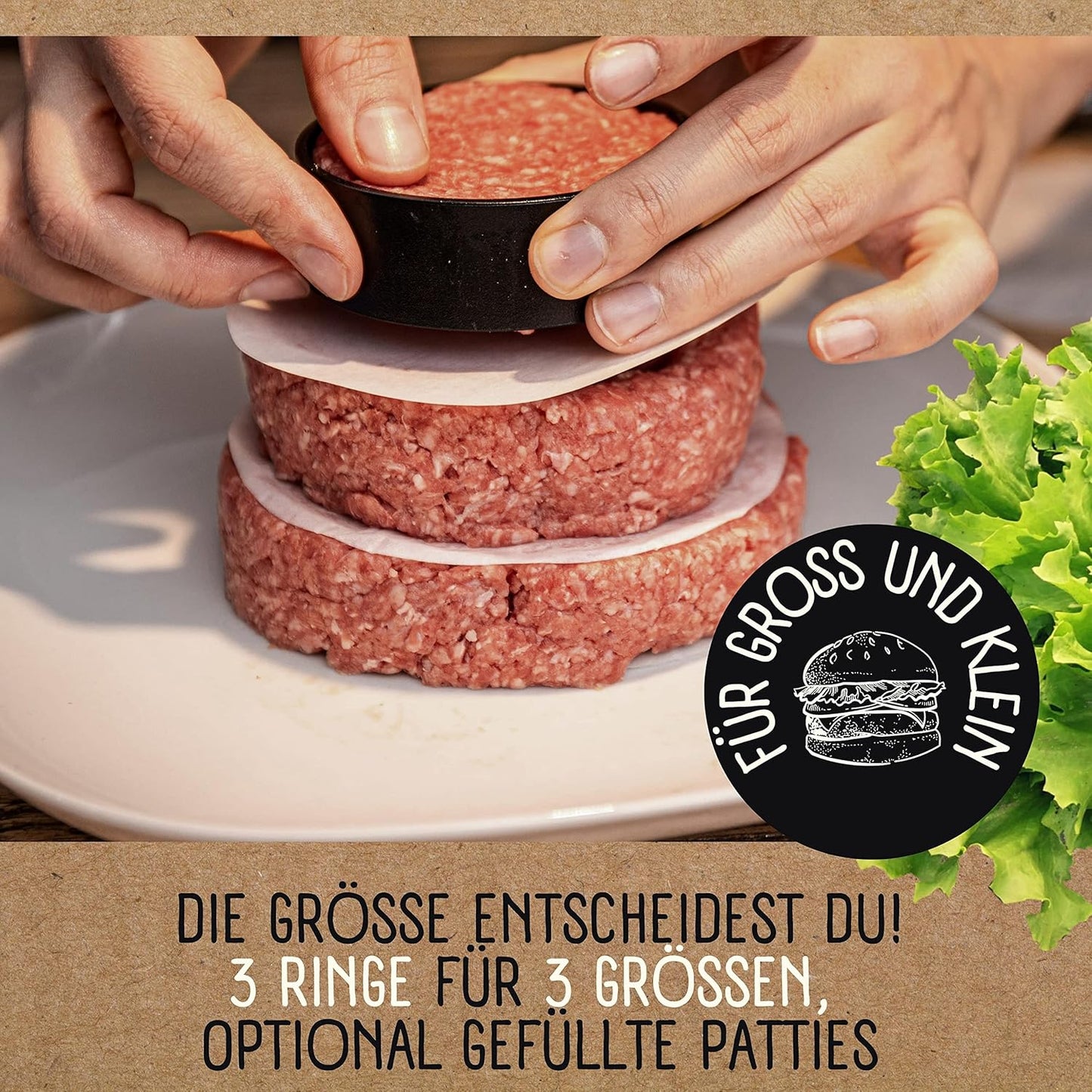Burgerpresse mit Burgerpapier