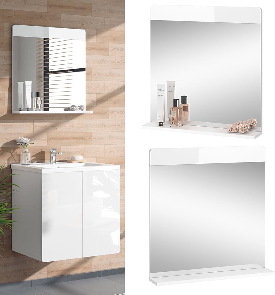 Badezimmerspiegel Izan, 60L x 12B cm, Weiss