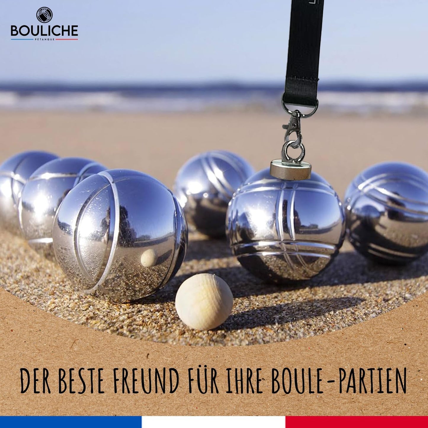 Boulekugel Sammelset mit Magnet & Massband, Boulekugel Sammelset