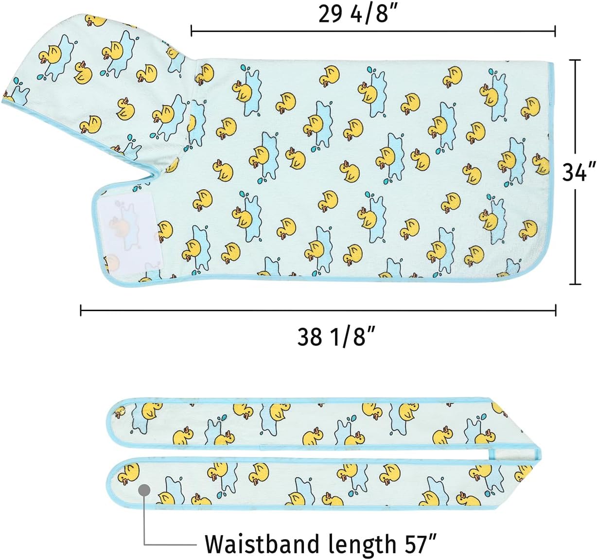 Hundebademantel mit Kapuze, Motiv Badeenten-Pfützen, XX-Large Badeenten-Pfützen