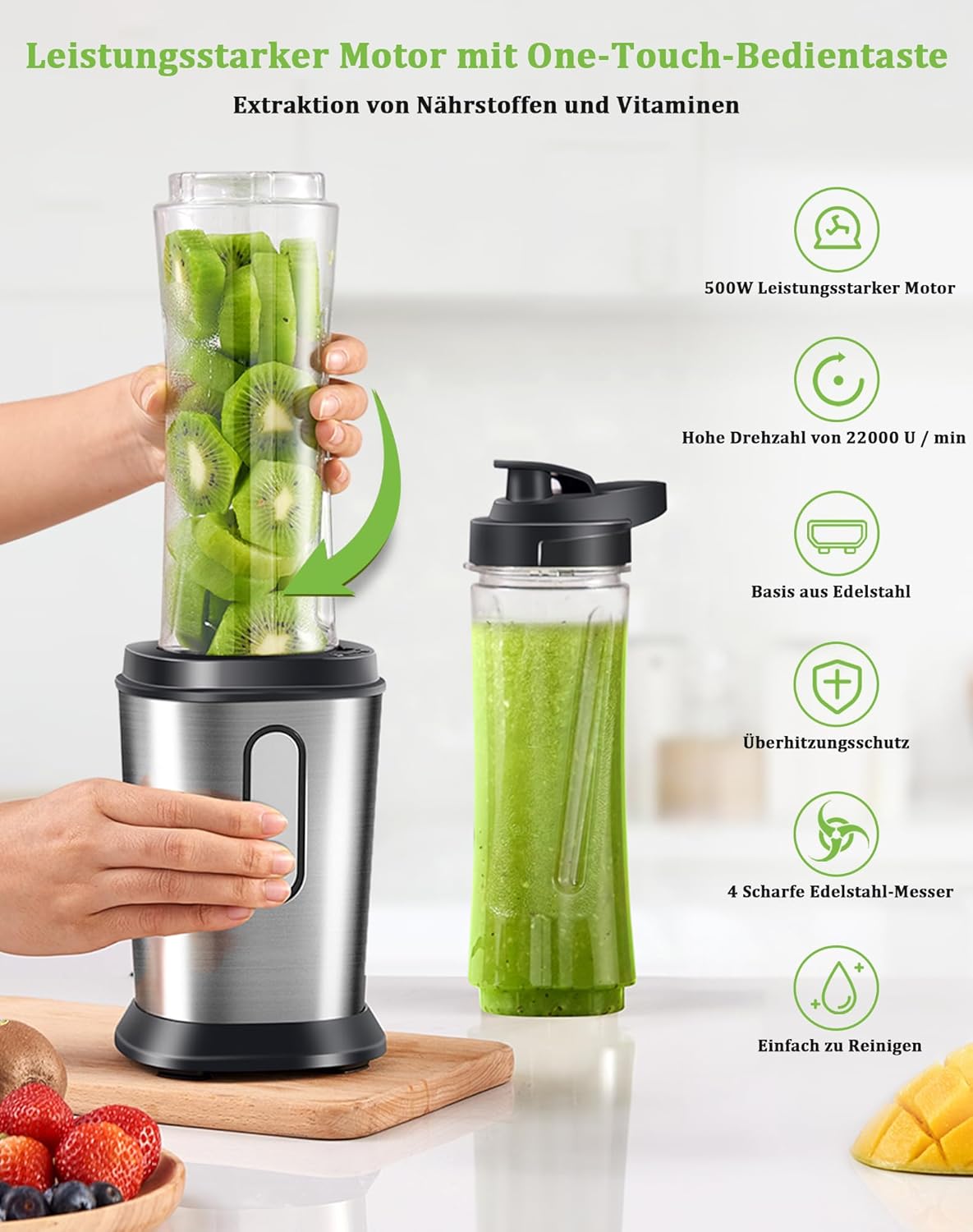 Standmixer & Smoothie Maker, Silber und Schwarz