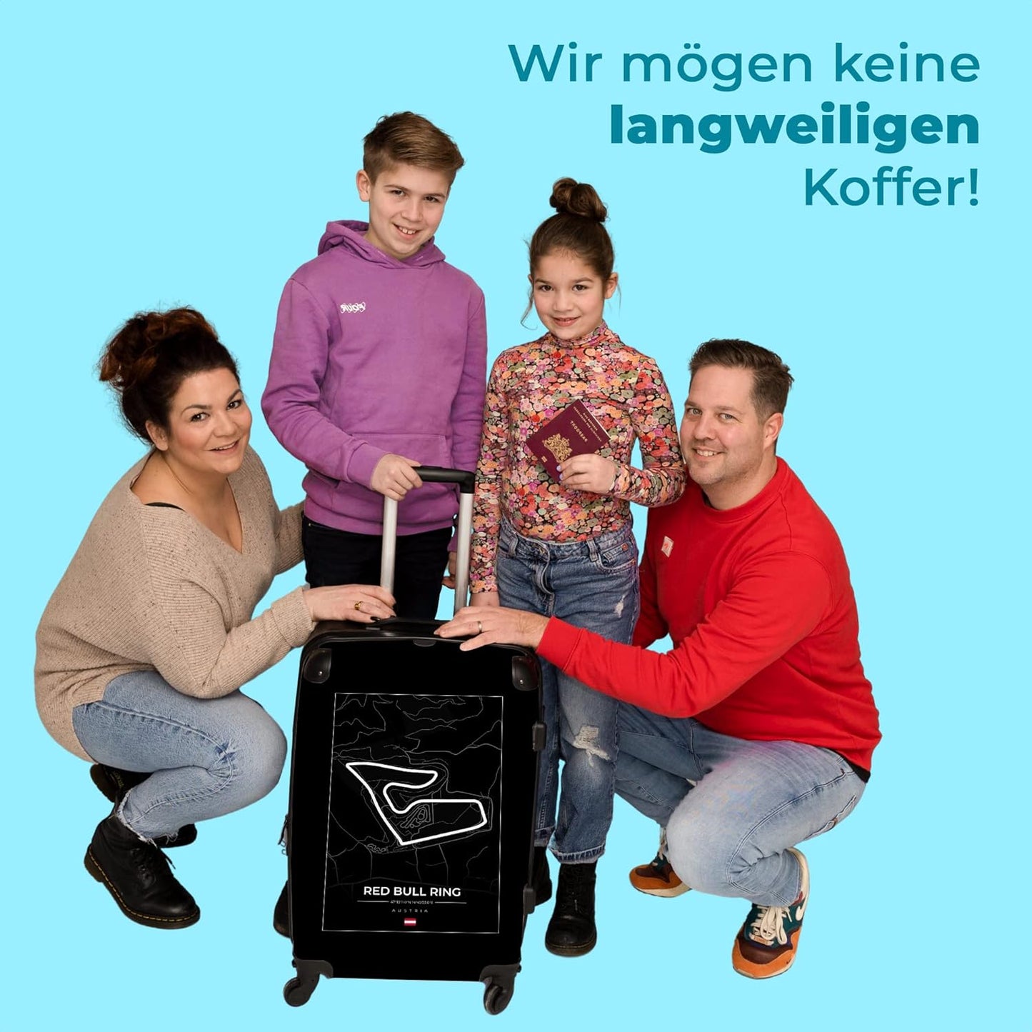 Grosser Trolley-Reisekoffer mit 4 Rollen (72 Liter)