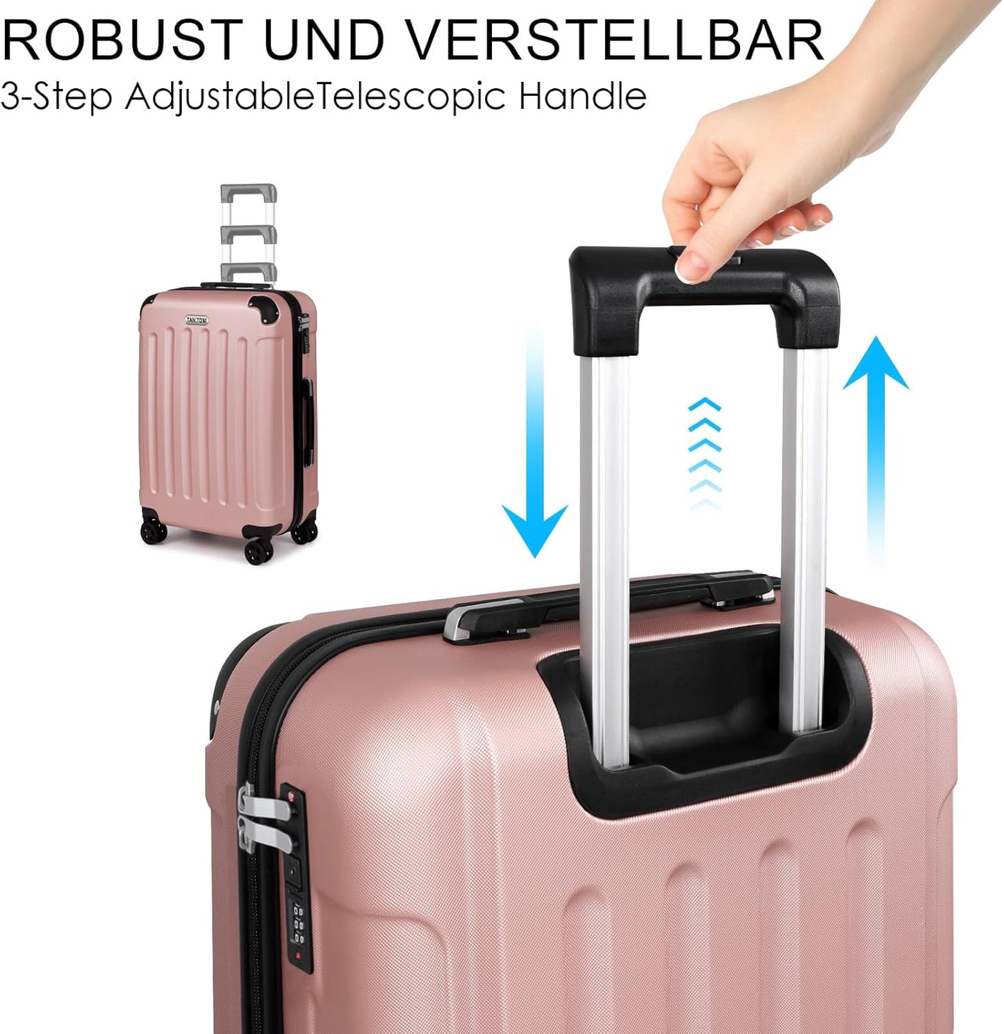 Hartschalenkoffer XL, Rosa Gold XL