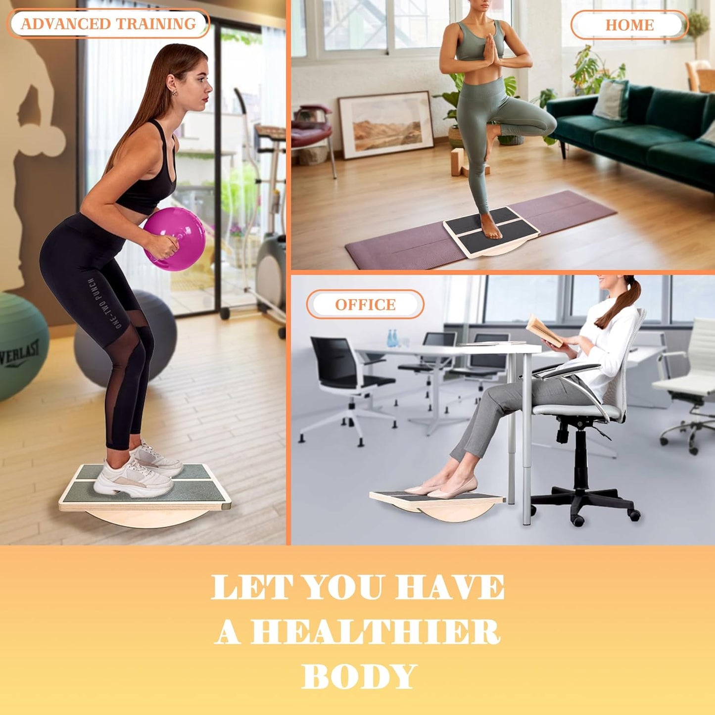 Schräg- & Balance-Board, 2-in-1 Slant Board & Balance Board