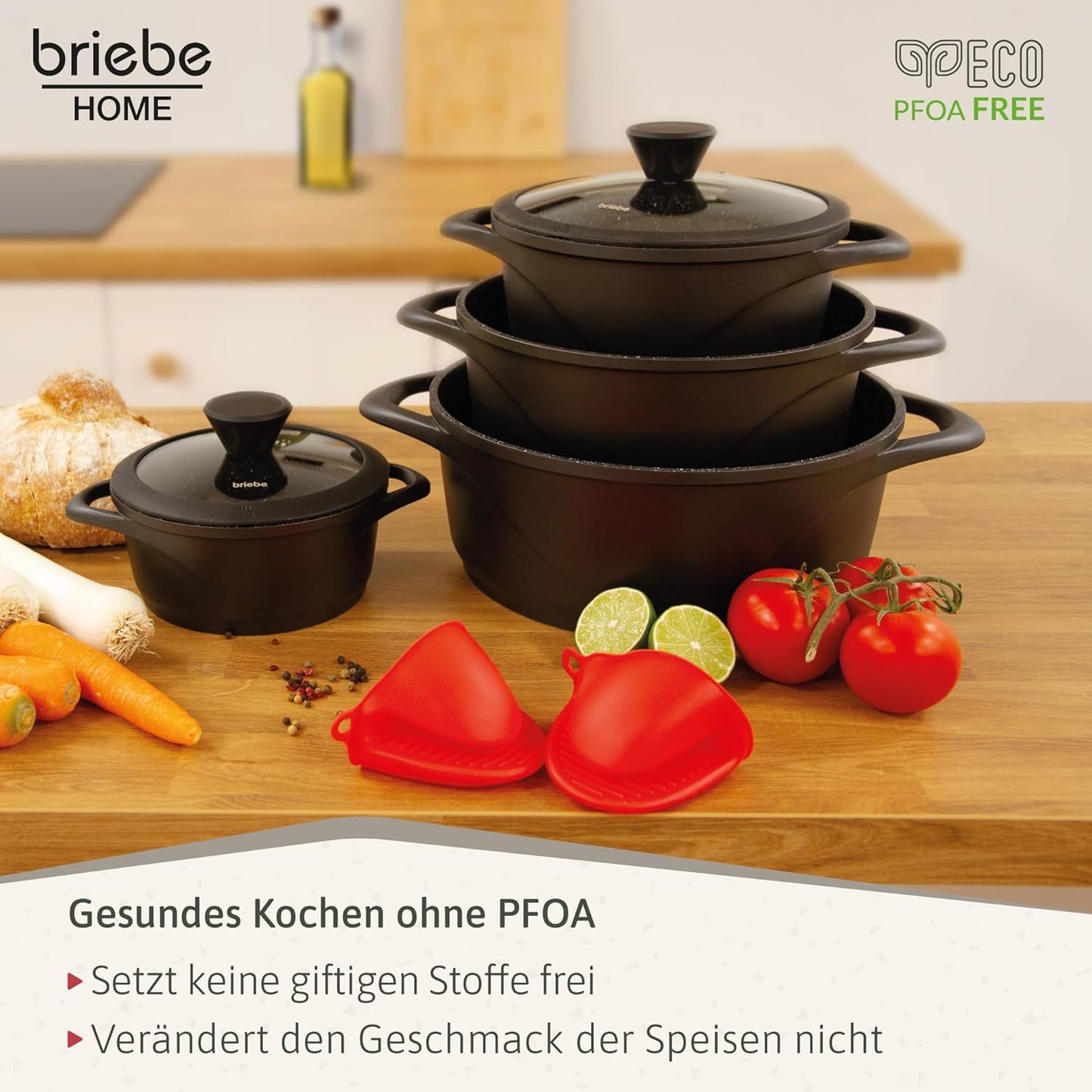 8-teiliges Induktionstopfset MGK-12S mit ILAG Antihaftbeschichtung