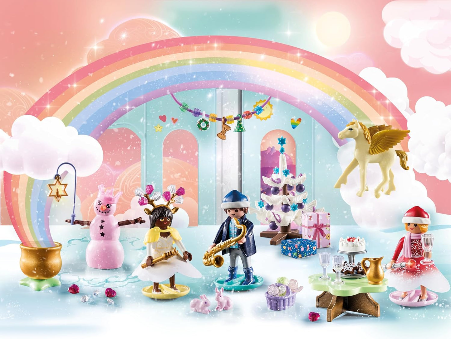 Weihnachtsfest unter dem Regenbogen, PLAYMOBIL 71348 Weihnachten unter dem Regenbogen Adventskalender