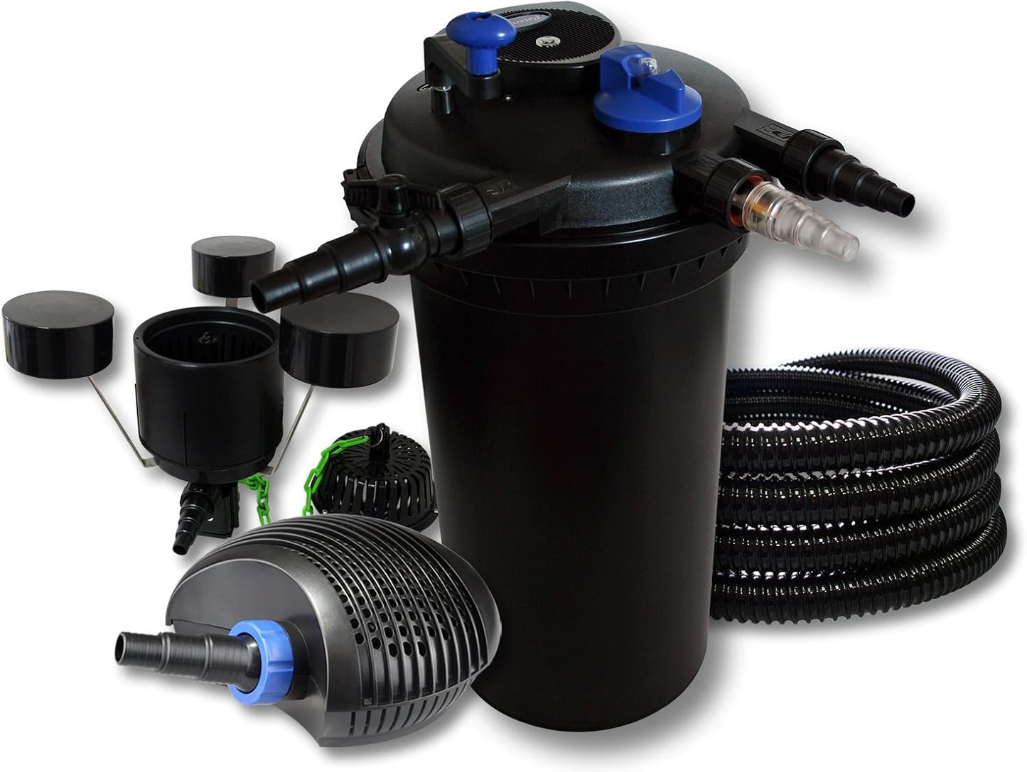 Teichdruckfilter-Set mit UV-C Klärer und Pumpe
