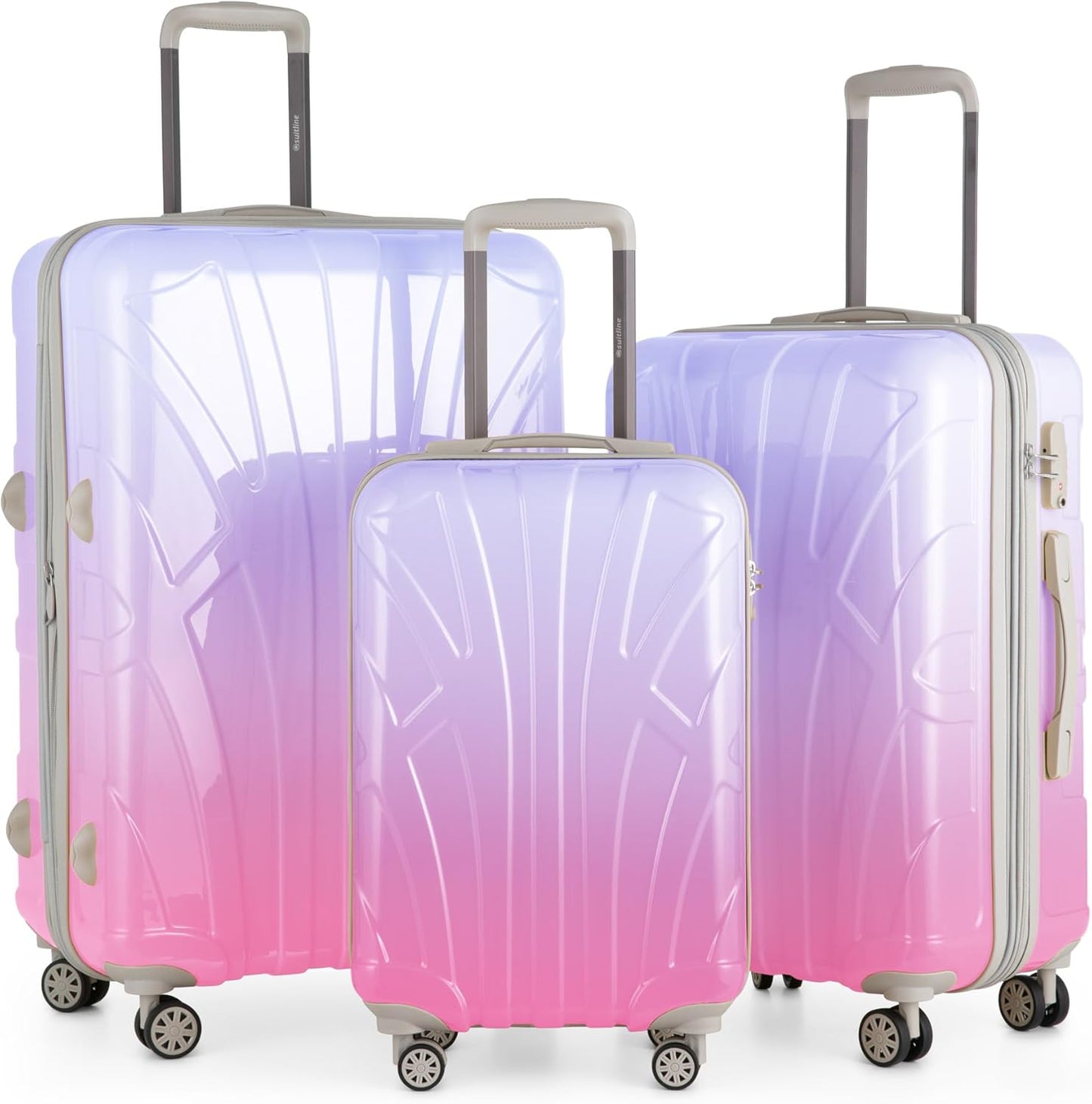 3er-Hartschalenkoffer Set mit TSA-Schloss und Dehnfalte, Sakura SET