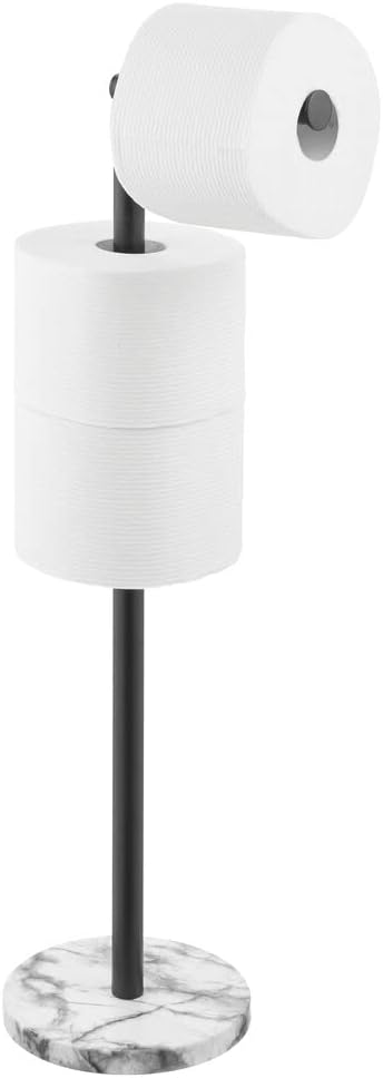 Toilettenpapierhalter, Marmorfarbe/Schwarz