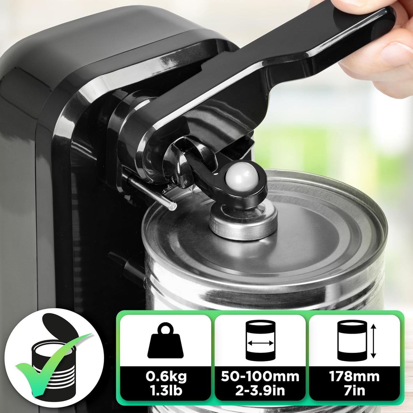 3-in-1 Dosenöffner CO40 BK mit Messerschärfer und Flaschenöffner, CO40 BK