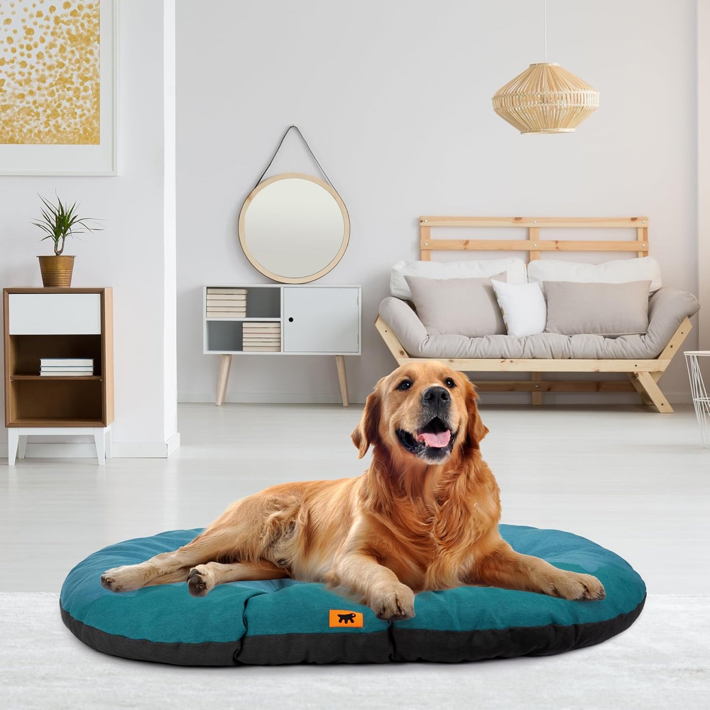Hundebett Relax, Baumwolle L 85 x B 55 x H 5 cm Turquoise