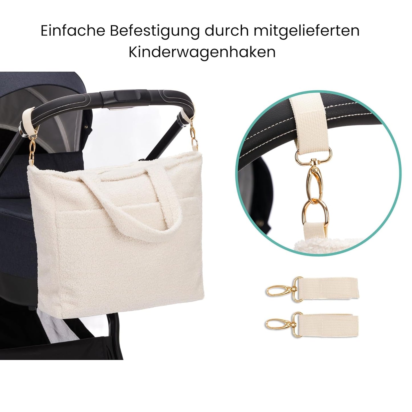 Wickeltasche Teddy Big Exklusiv mit Zubehör, Beige