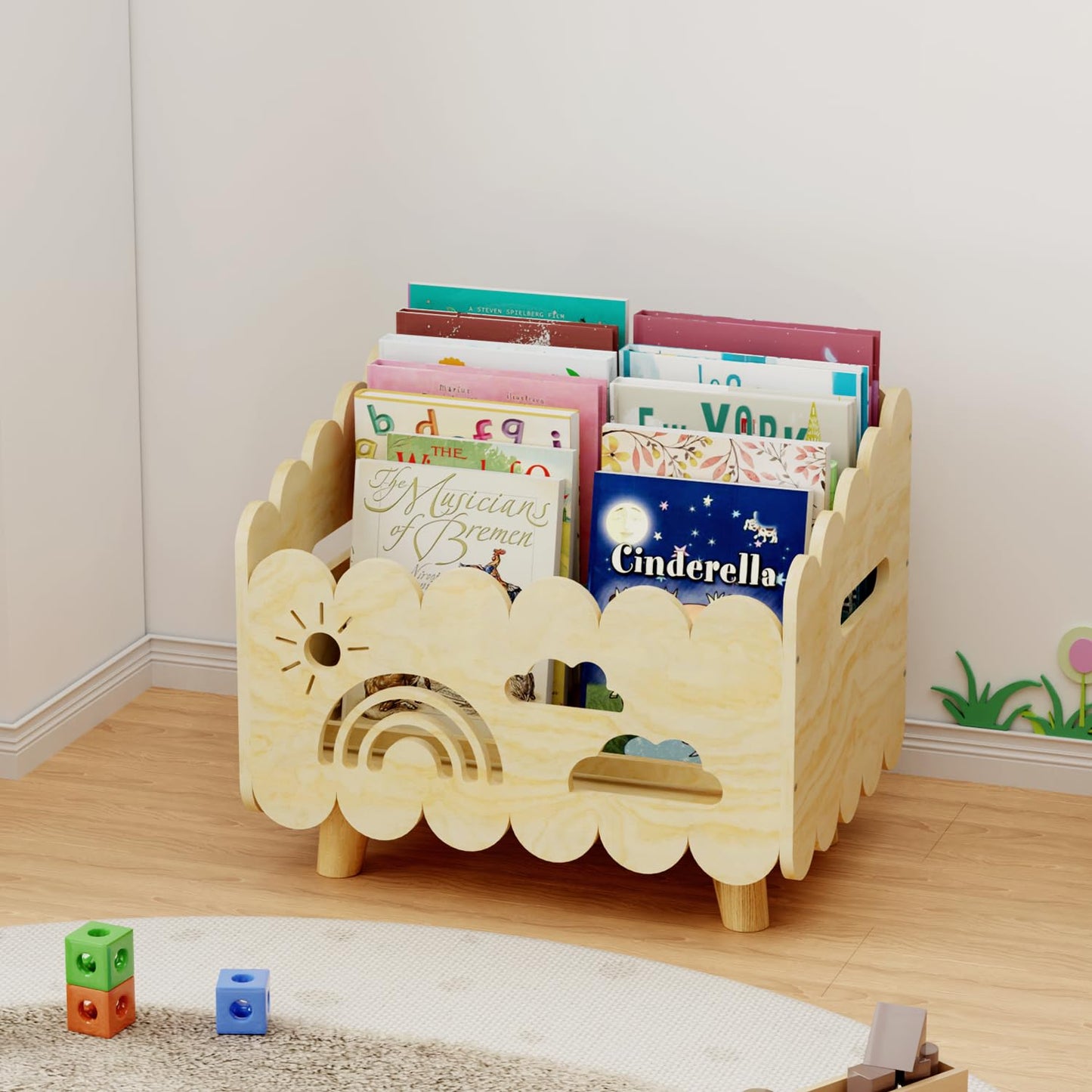 Bücherregal für Kinder, Original Holz - Standard (Stationär)