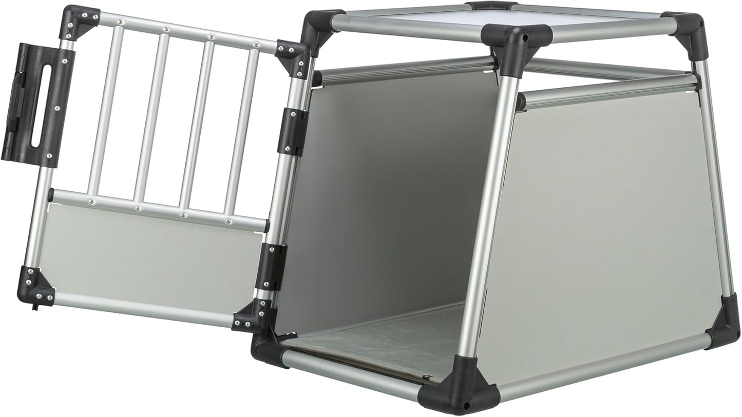 Hunde-Transportbox, L 78 x B 55 x H 62 cm, silber, Einzel-Box