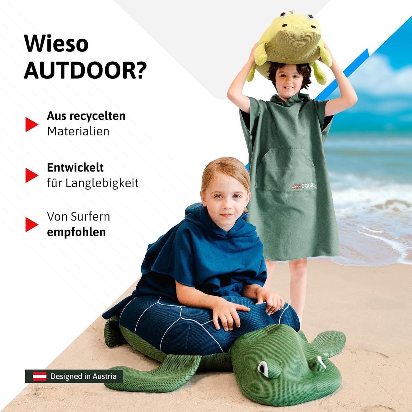 Badeponcho, Kids Grün
