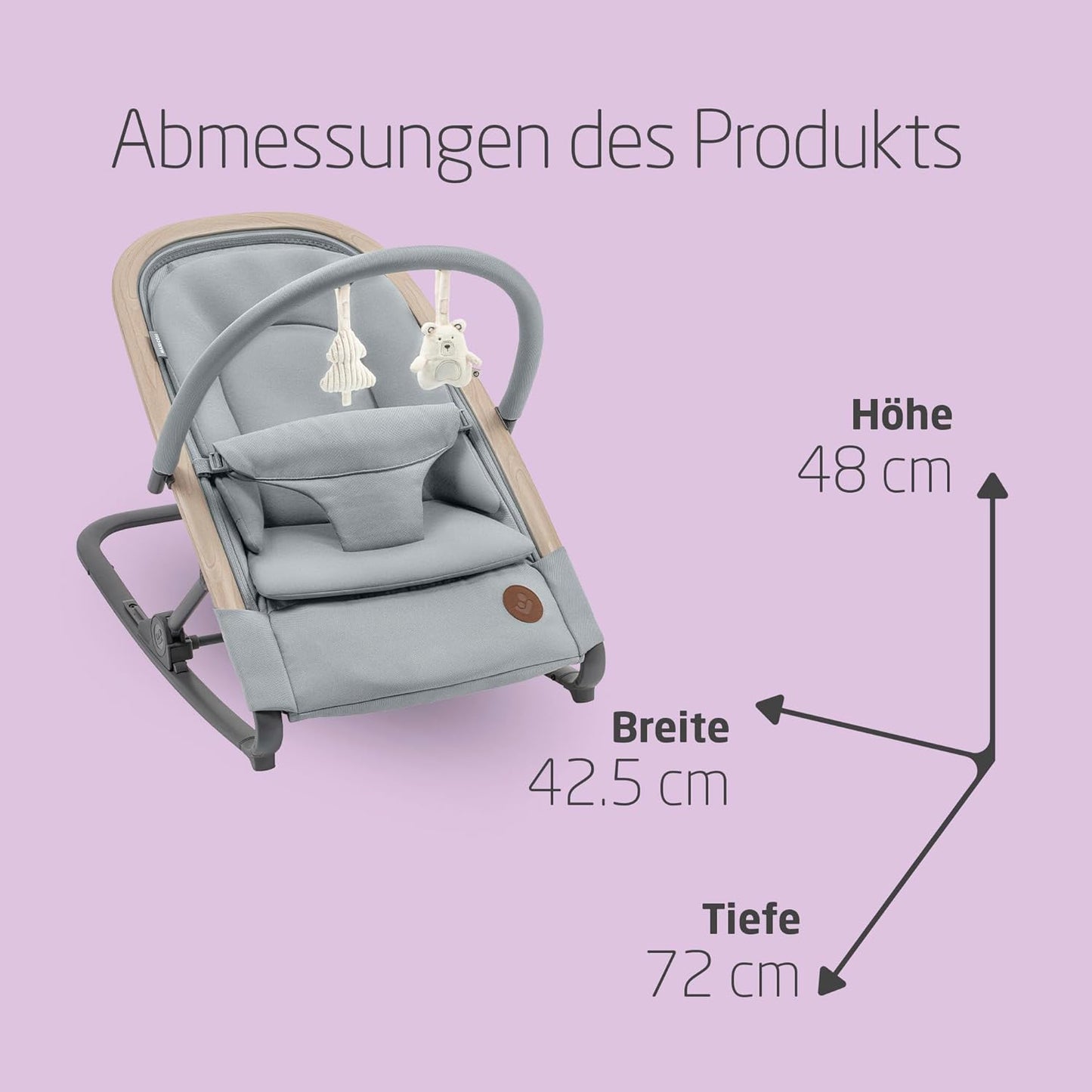 Kori 2-in-1-Babywippe mit Spielzeugbogen, Beyond Grey