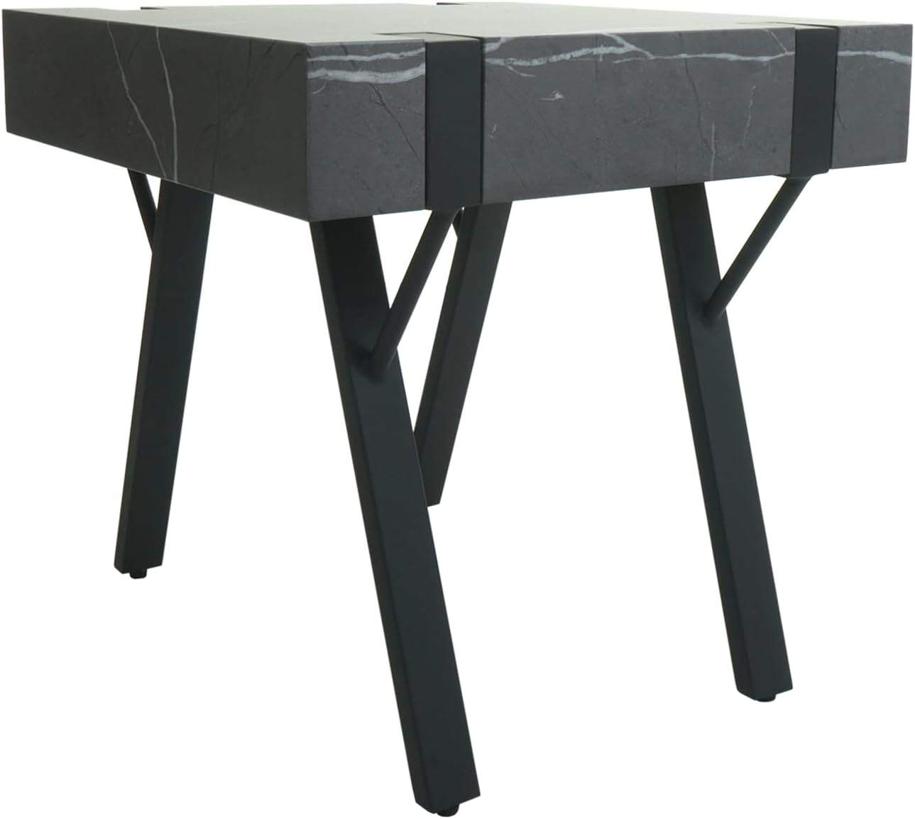 Beistelltisch Watson, Marmor-optik Grau