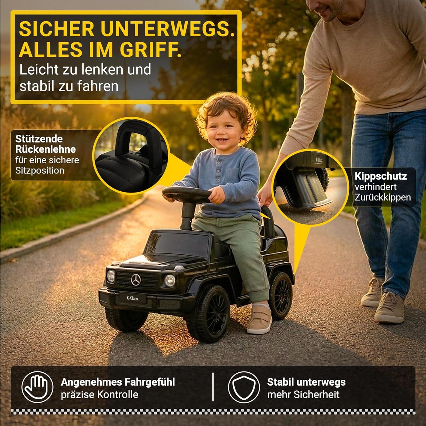 Lauflernwagen Mercedes G350d, Schwarz 2in1