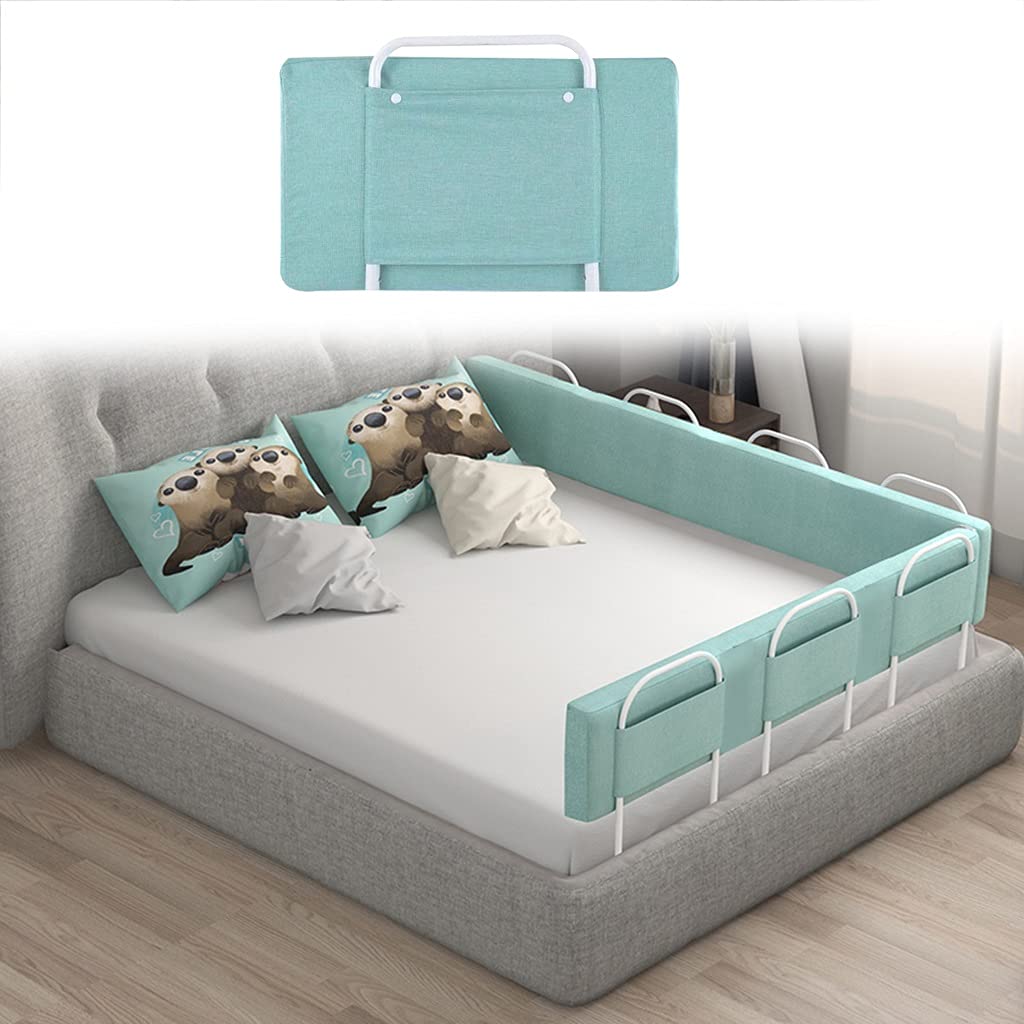 Bettgitter für Kinder, Rausfallschutz, Höhenverstellbar, 180cm(60cmx3) Grün