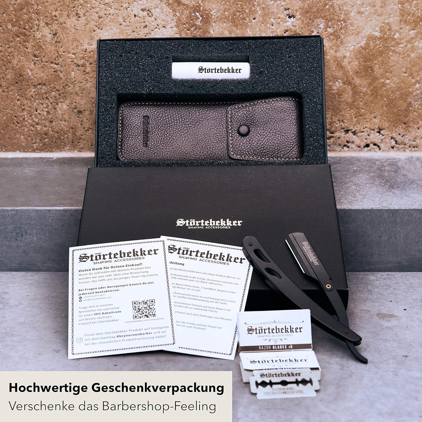 Rasiermesserset, Schwarz - Café