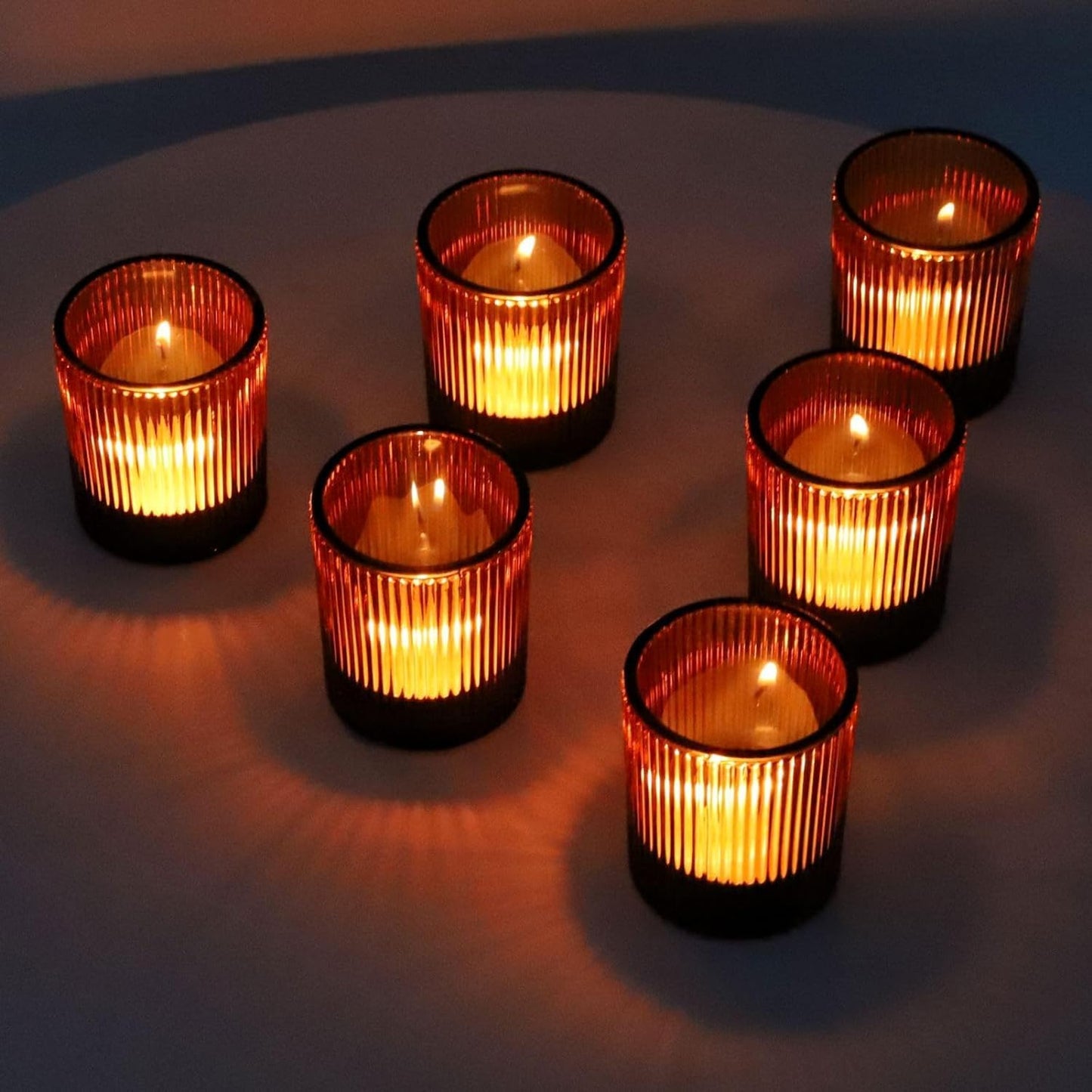 Teelichthalter-Set für Tischdekoration (12 Stück), Braun